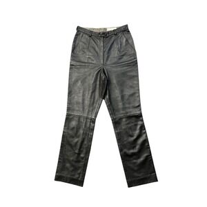 Vintage ESCADA Margaretha Ley Lambskin Leather Pants Silver Gray Size 6